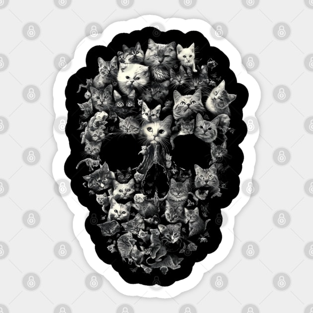 Cat Skull Interpretation Sticker by BilodeauBlue